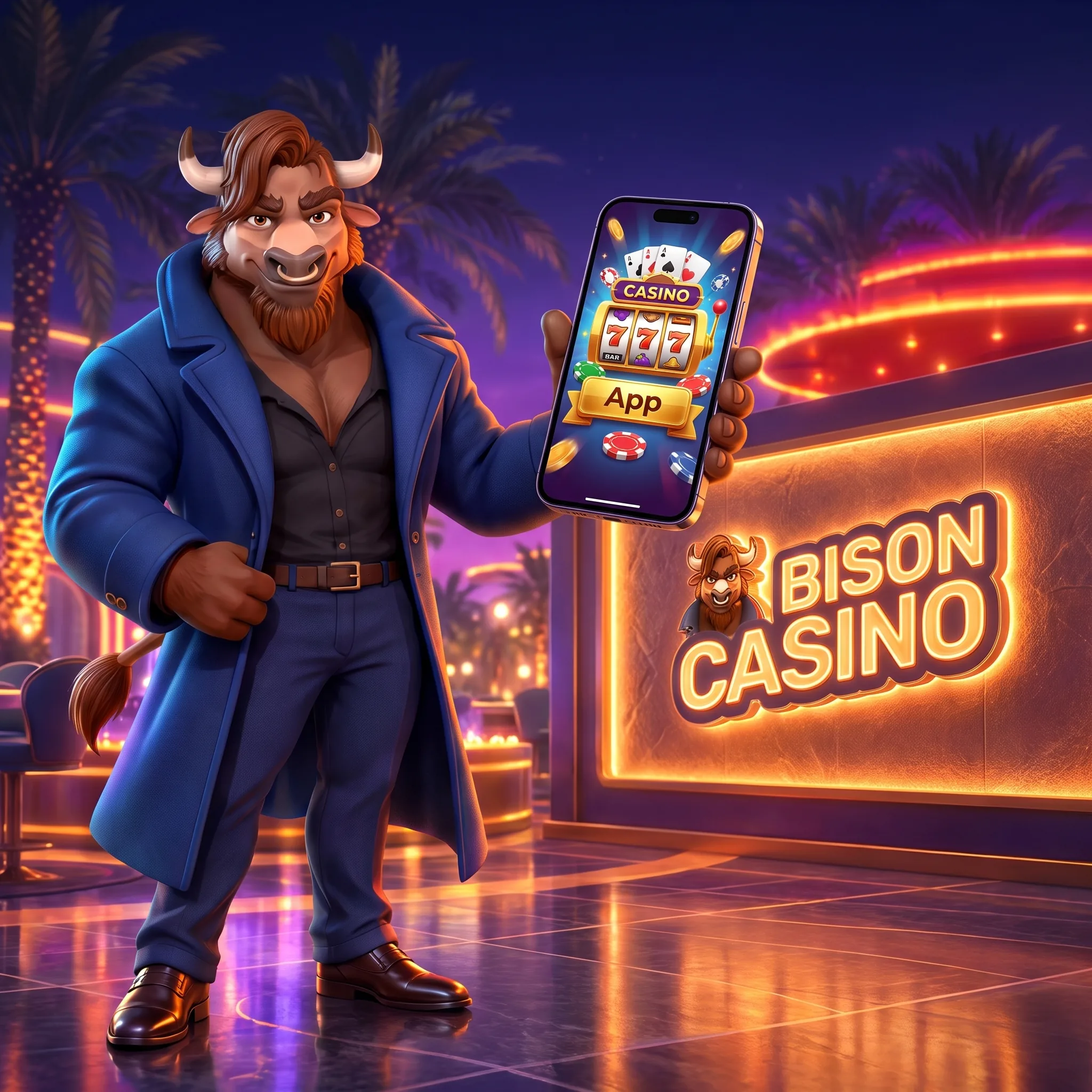 Mobilna wersja Bison Casino na smartfonie